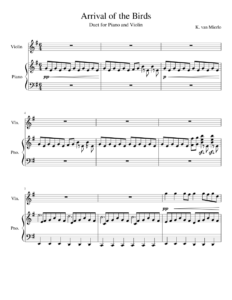 Télécharger photo arrival of the birds violin sheet music png