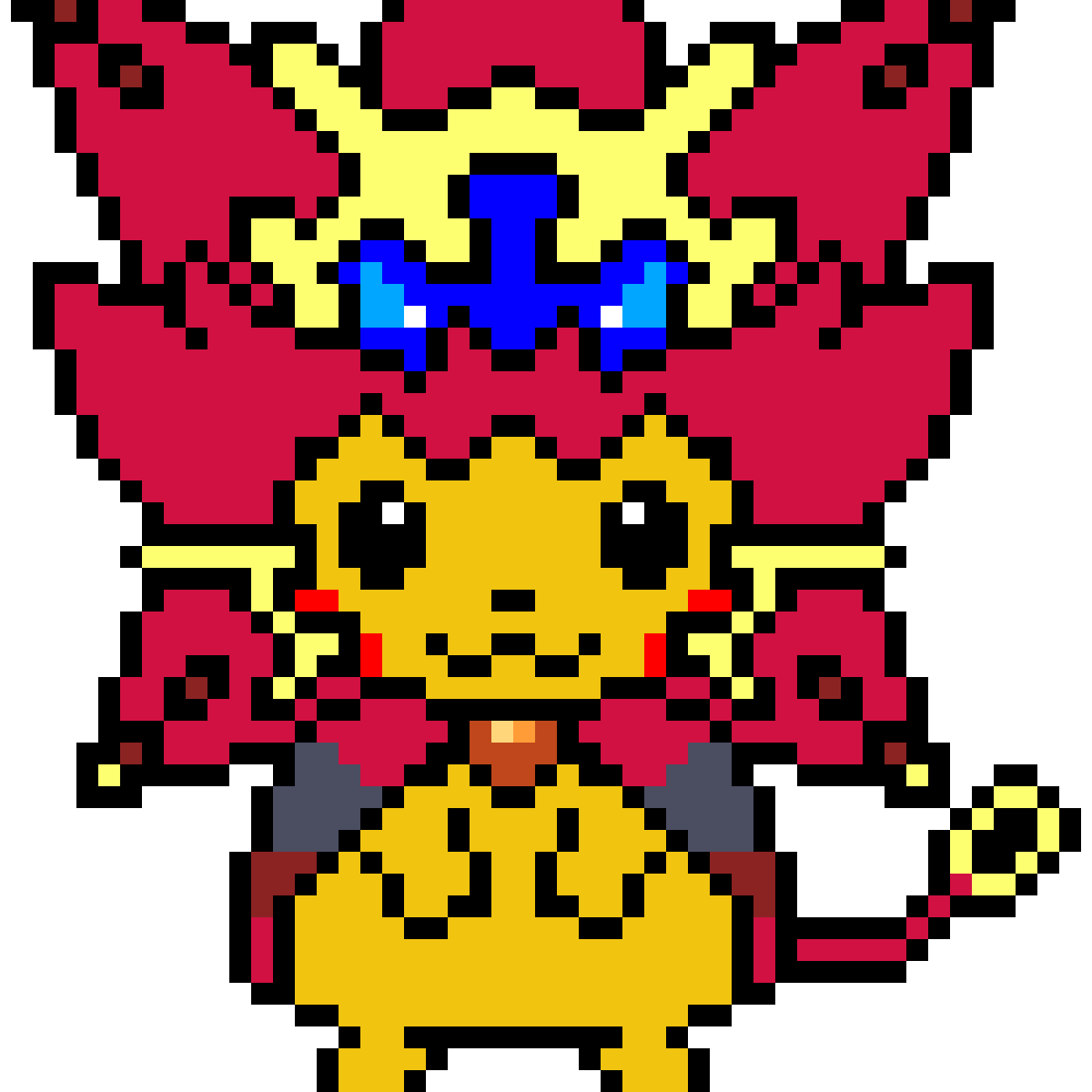 Télécharger photo pixel art pikachu déguisé png